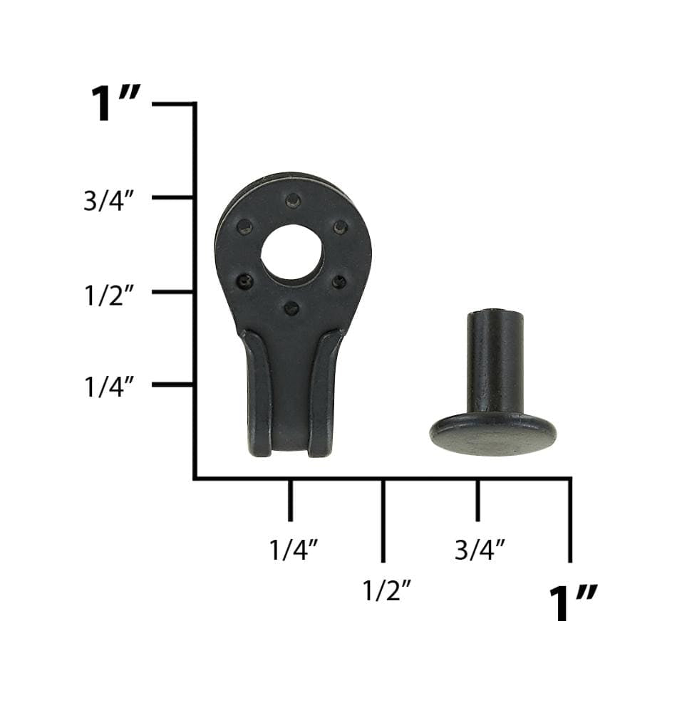 Ohio Travel Bag Fasteners 1/4" Black, Boot Hook with Rivet, Steel, #A-342 A-342