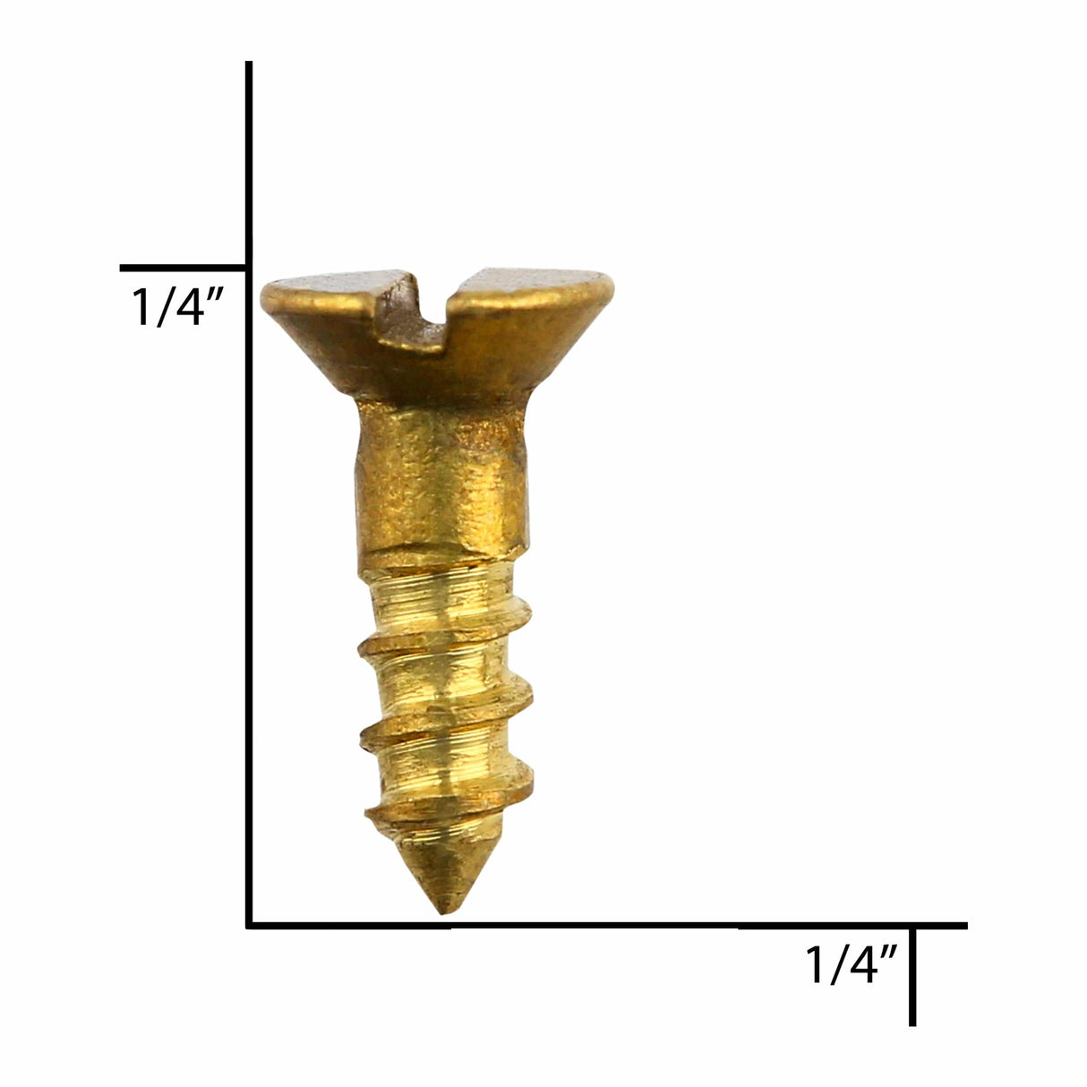 Ohio Travel Bag Fasteners 1/4" Brass, #1 Flat Round Head Wood Screw, Solid Brass, #WS-1-1-4-FH WS-1-1-4-FH