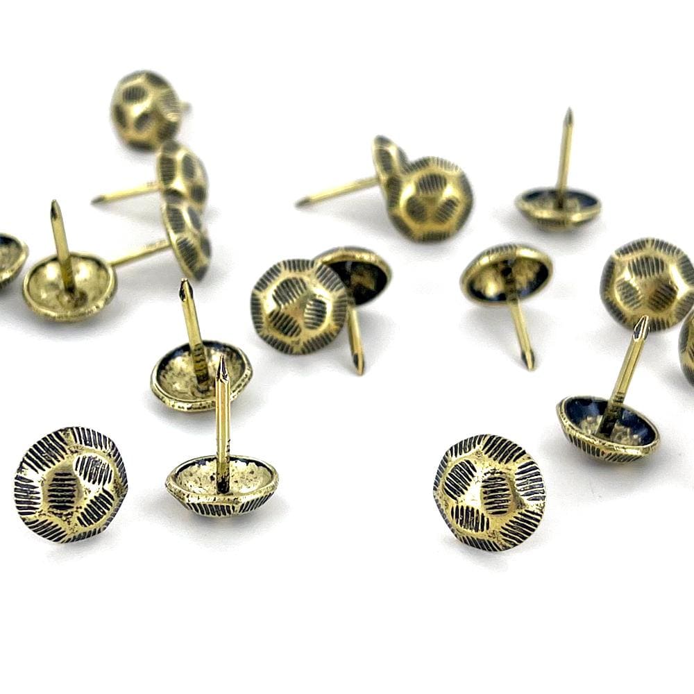 Ohio Travel Bag Fasteners 10mm Antique Brass, Upholstery Tack, Steel - 24 pk, #A-230 A-230