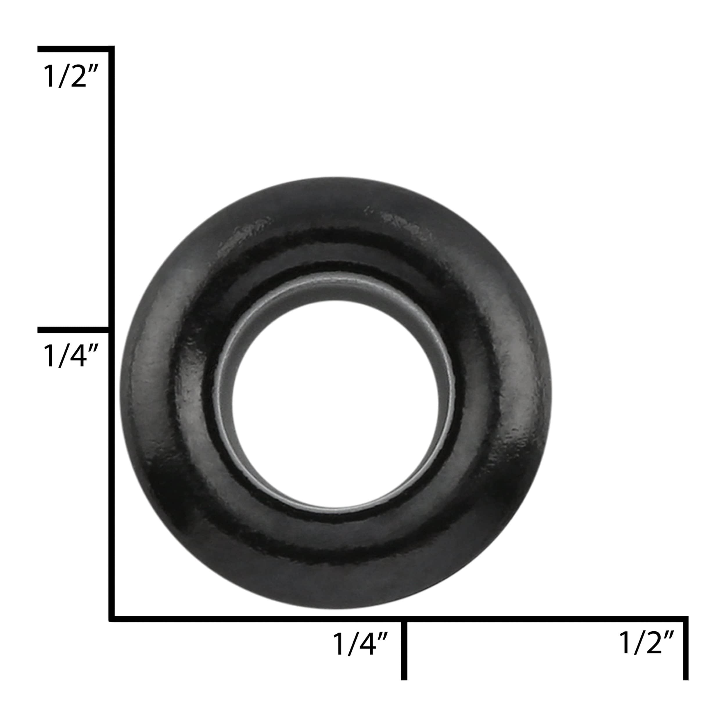 Ohio Travel Bag Fasteners 11/32" Black, Eyelet, Solid Brass - 12 pk, #A-345-BLK A-345-BLK
