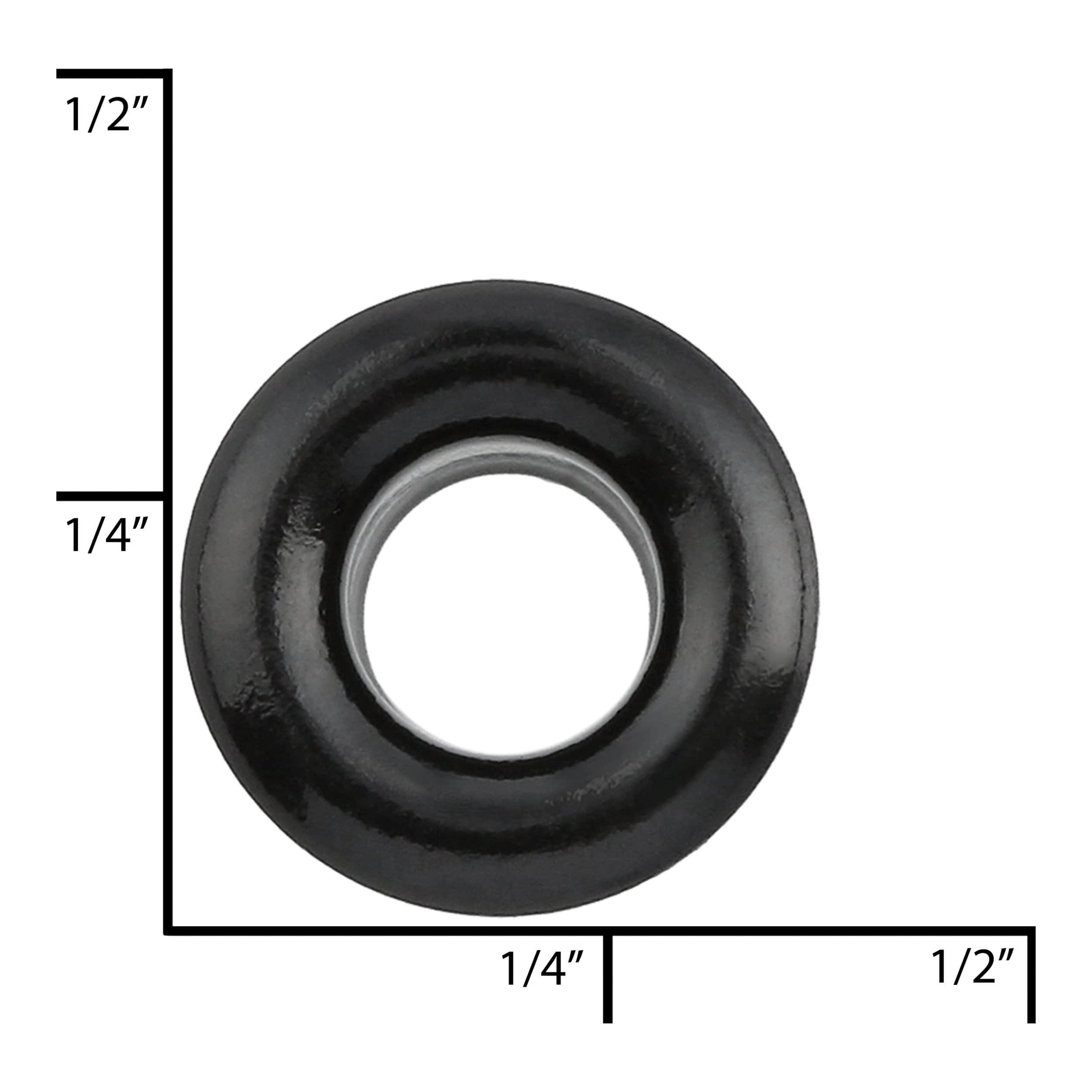 Ohio Travel Bag Fasteners 11/32" Black, Eyelet, Solid Brass - 12 pk, #A-346-BLK A-346-BLK