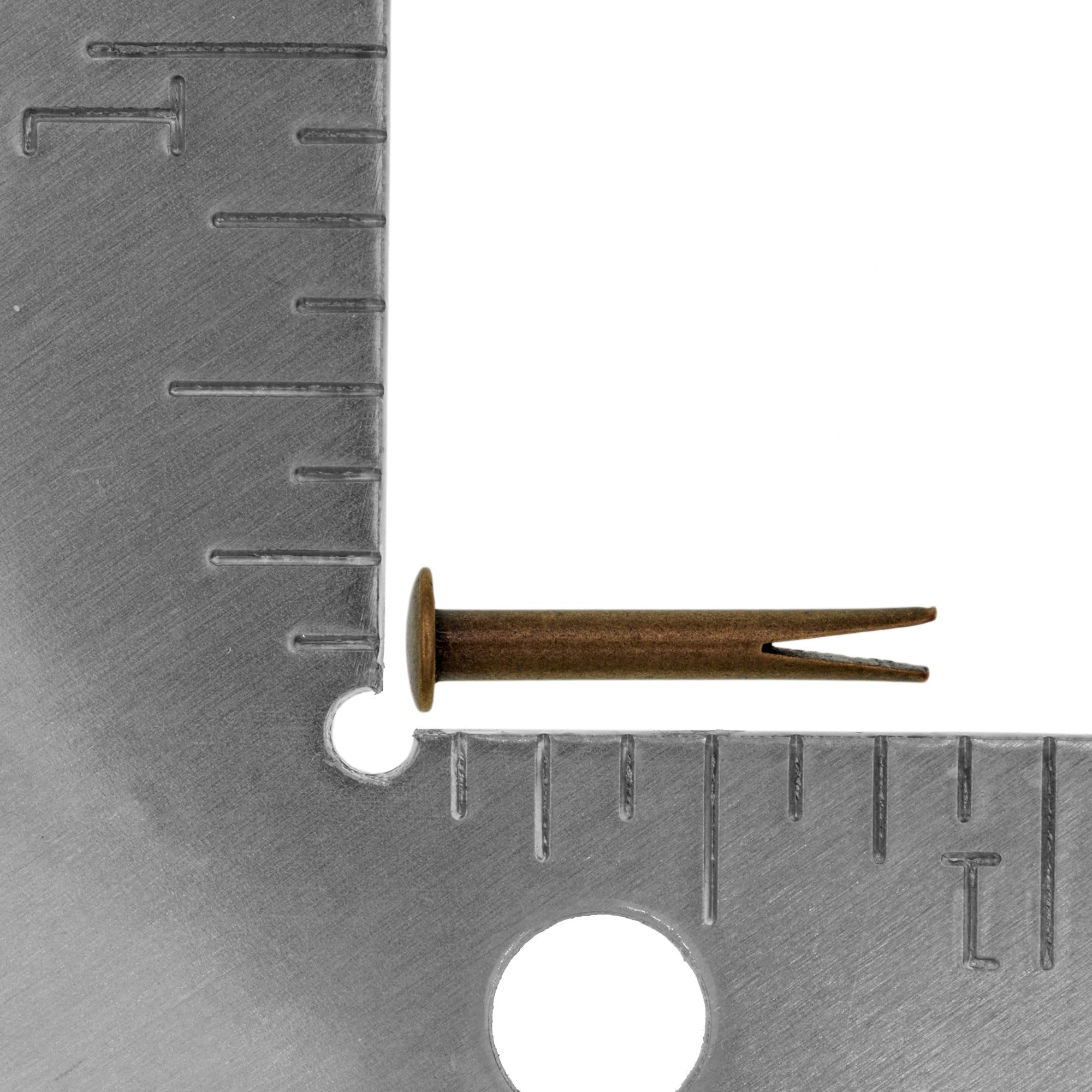 50-Pack .085" (3/32) Diameter X 1/2" Long Brass Split Rivets - Oval Head, Made In USA