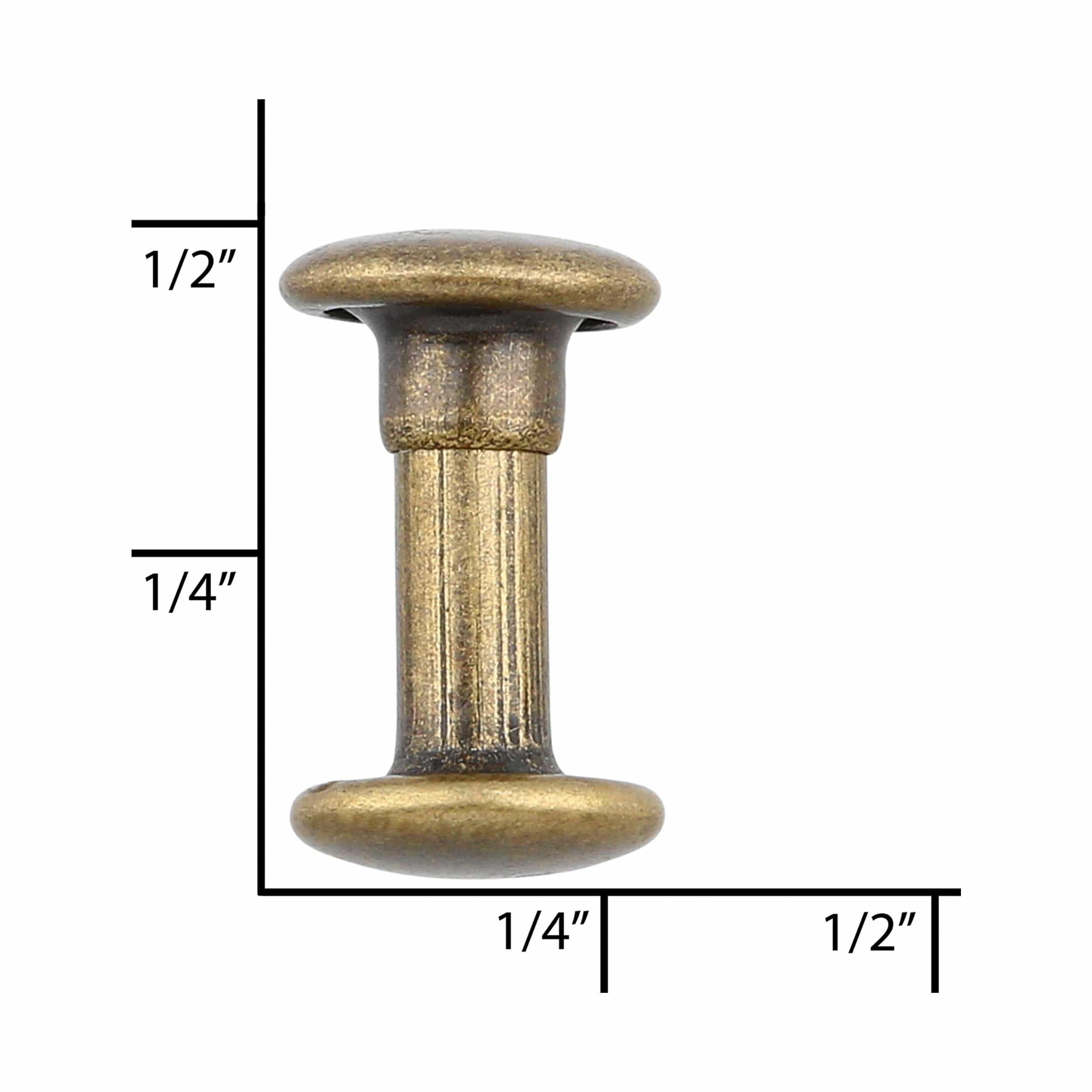 10mm Antique Brass, Double Cap Jiffy Rivet, Iron - PK100 – Weaver