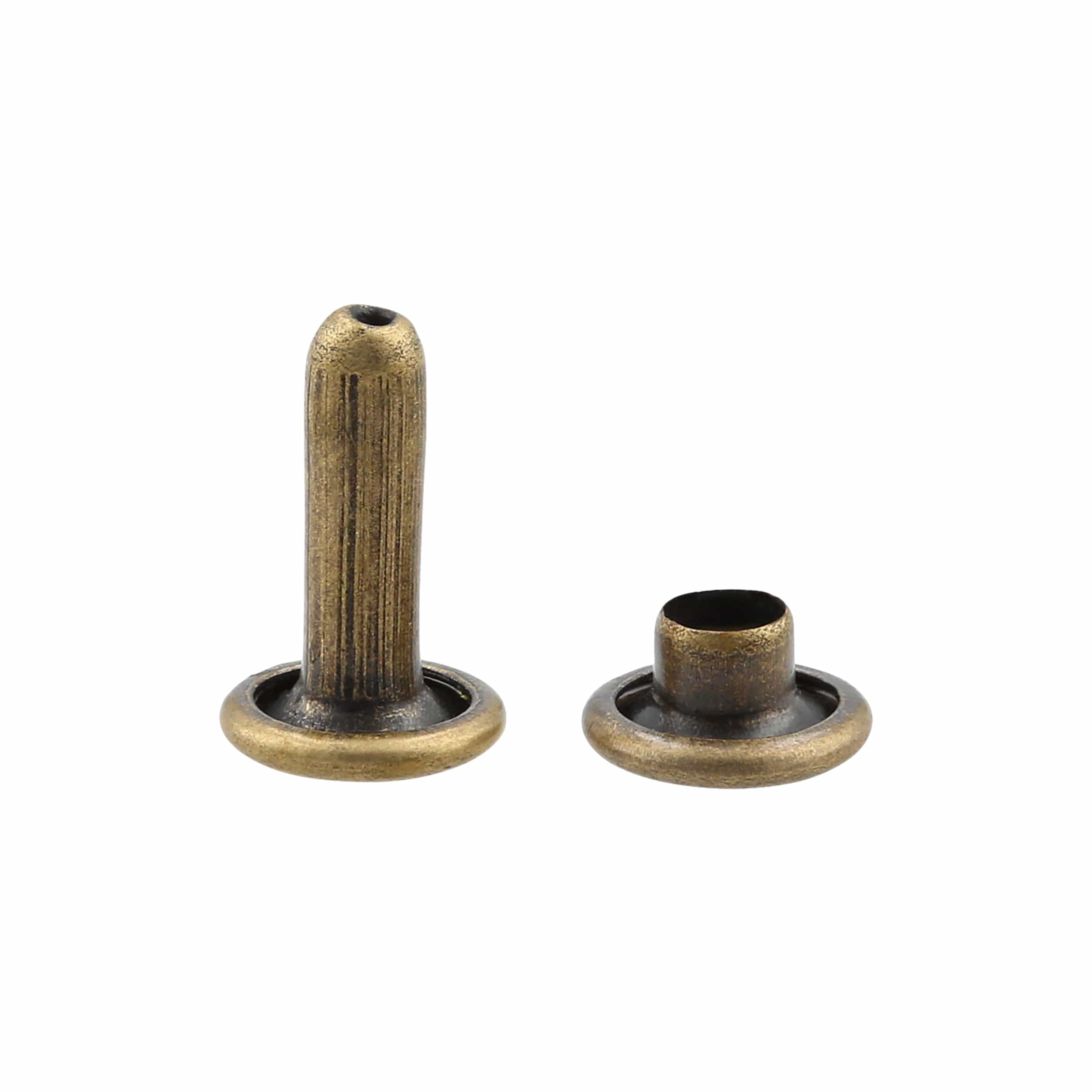 10mm Antique Brass, Double Cap Jiffy Rivet, Iron - PK100 – Weaver