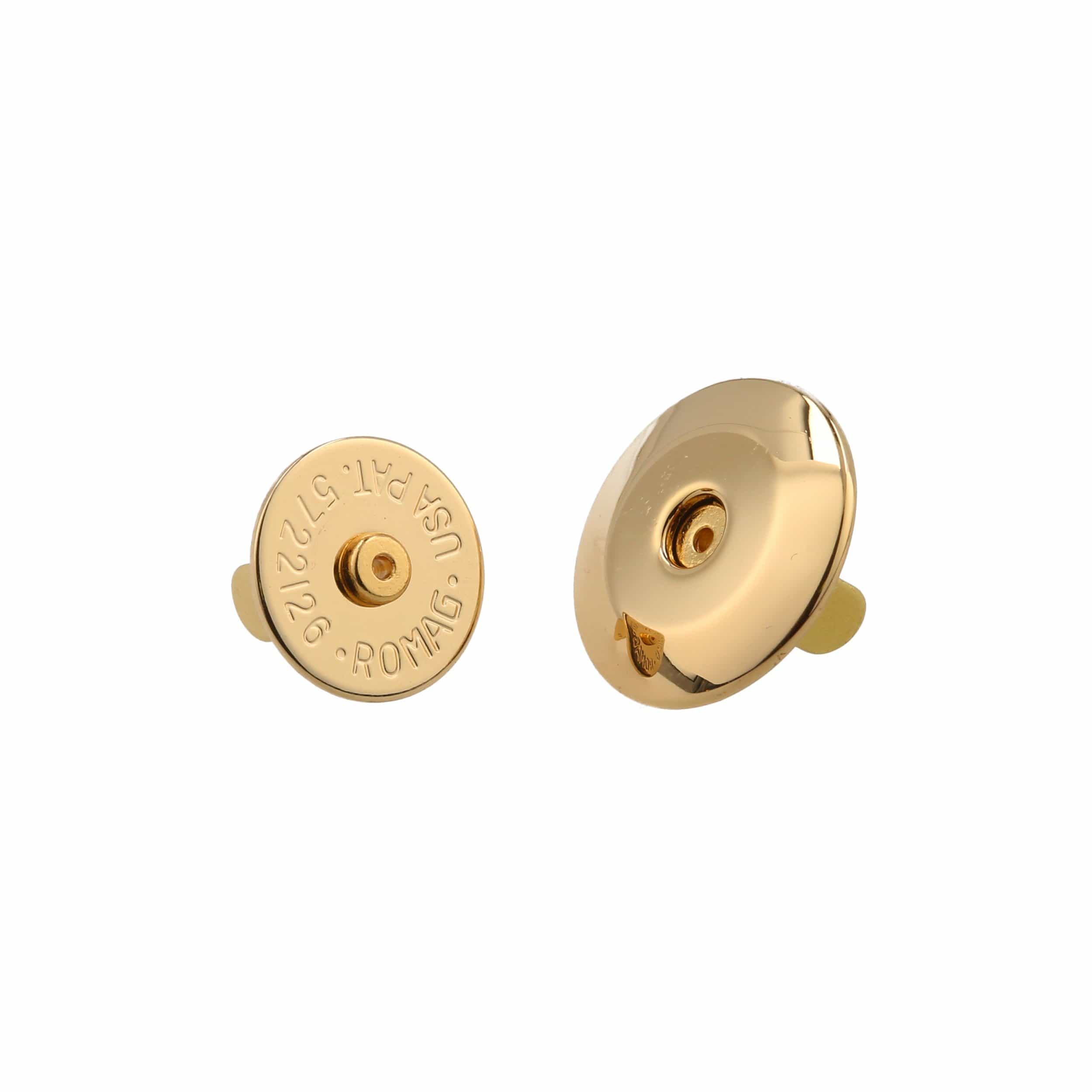 Ohio Travel Bag Fasteners 19mm Gold, Beveled Low Profile Magnetic Snap, Steel, #P-2407-GOLD P-2407-GOLD