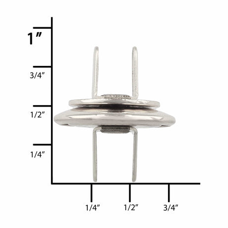 Ohio Travel Bag Fasteners 19mm Nickel, Beveled Low Profile Magnetic Snap, Steel, #P-2407-NP P-2407-NP