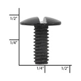 Ohio Travel Bag Fasteners 3/8" Glossy Black, Chicago Screw Only, Solid Brass, #L-156SC-3-8BLK L-156SC-3-8BLK