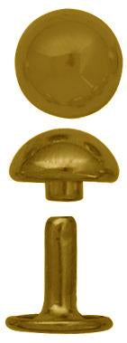 Ohio Travel Bag Fasteners 3/8" Gold, Double Cap Domed Rivet, Steel - 12pk, #A-410-GP A-410-GP