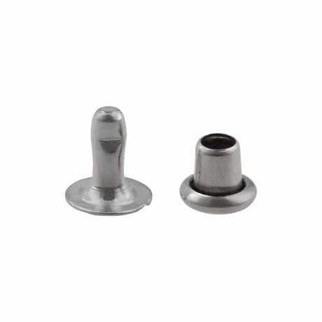 Ohio Travel Bag Fasteners 4mm Nickel, SIngle Cap Jiffy Rivets, Steel, #A-444-NP A-444-NP