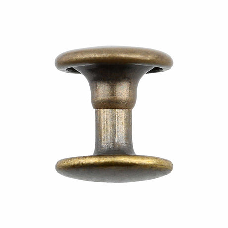 Ohio Travel Bag Fasteners 7mm Antique Brass, Double Cap Jiffy Rivets, Steel, #A-313-ANTB A-313-ANTB