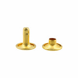 Ohio Travel Bag Fasteners 7mm Gold, Double Cap Jiffy Rivet, Steel, #A-313-GOLD A-313-GOLD