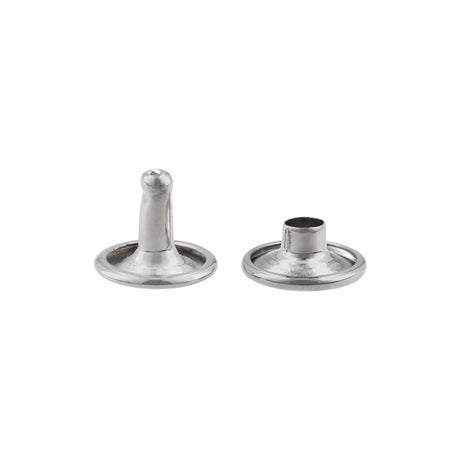 Ohio Travel Bag Fasteners 7mm-Nickel, Double Cap Jiffy Rivets, Steel, #A-312-NP A-312-NP