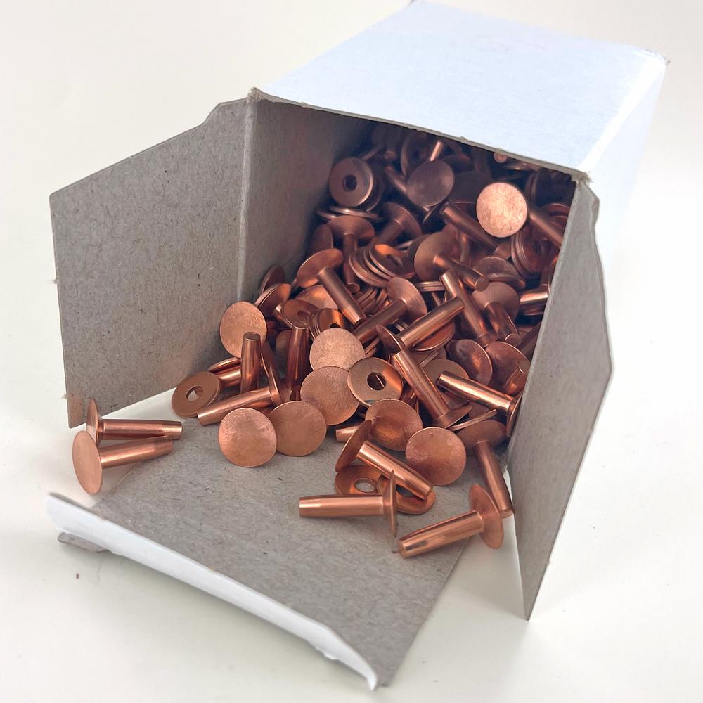Ohio Travel Bag Fasteners #9 5/8" Copper, 1 lb. Box of Rivets with Burrs, Copper, #L-307-9-A L-307-9-A