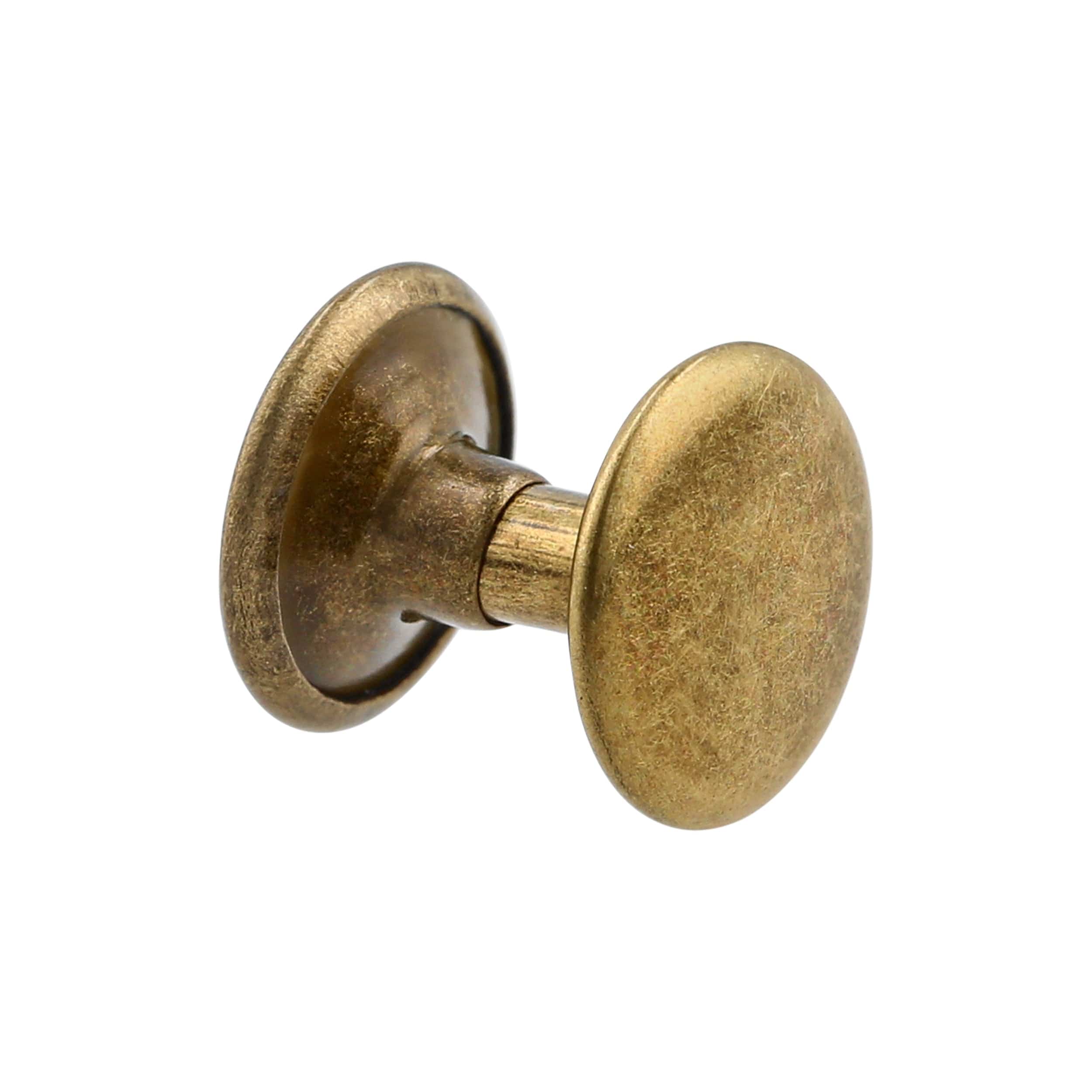 10mm Antique Brass, Double Cap Jiffy Rivets, Iron - PK100 – Weaver