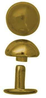 Ohio Travel Bag Fasteners 9mm Gold, Double Cap Domed Rivet, Steel - 12pk, #A-409-GP A-409-GP
