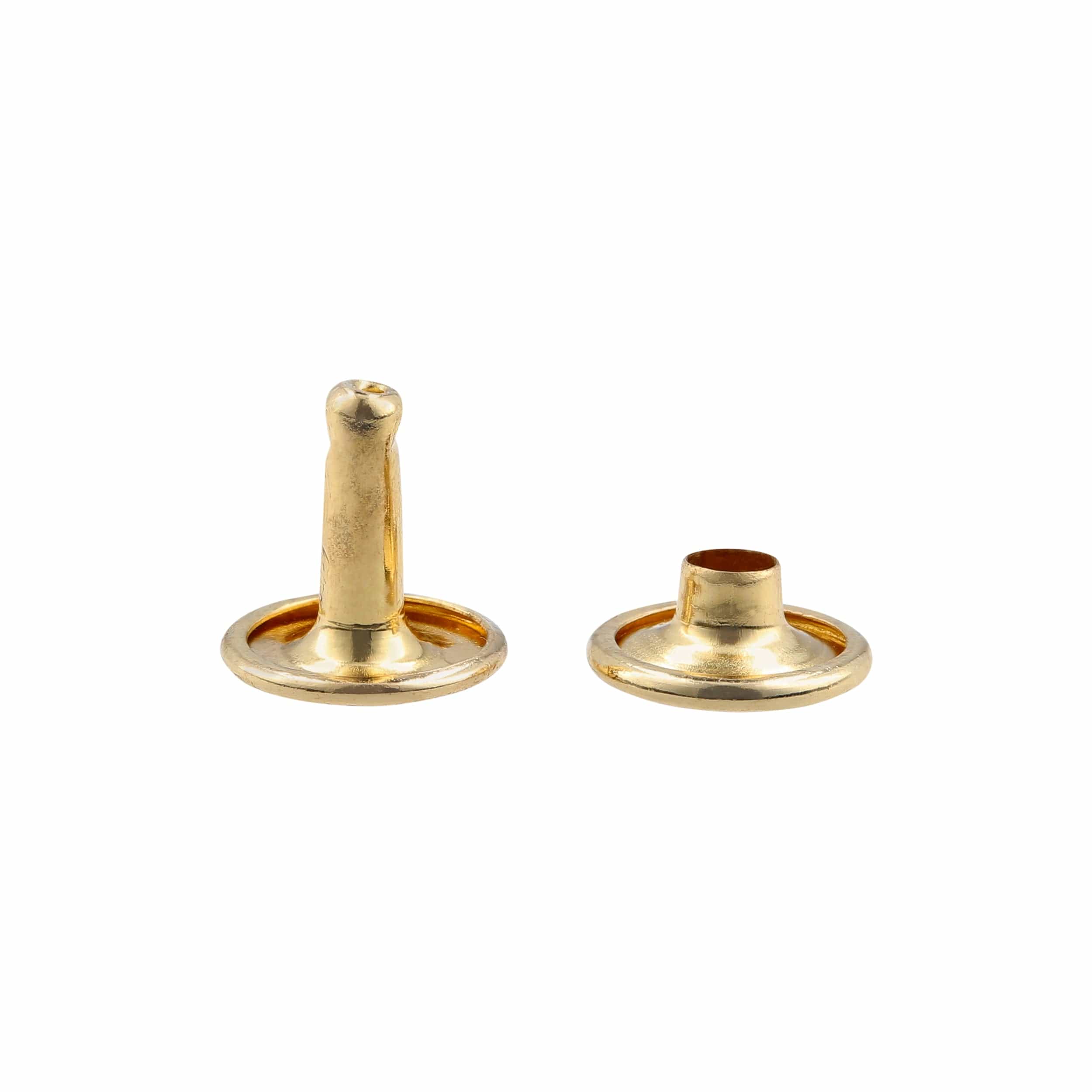 Ohio Travel Bag Fasteners 9mm Gold, Double Cap Jiffy Rivets, Steel, #A-311-GOLD A-311-GOLD