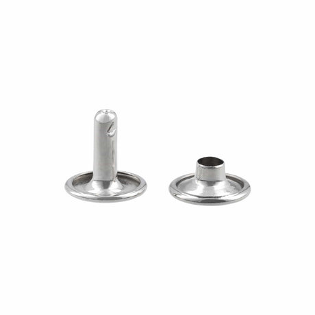Ohio Travel Bag Fasteners 9mm Nickel, Double Cap Jiffy Rivets, Steel, #A-311-NP A-311-NP
