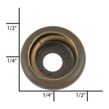 Ohio Travel Bag Fasteners Ligne 20 Antique Brass, Dot Baby Durable Socket, Solid Brass, #12205-ANTB 12205-ANTB