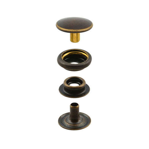Line 24 Snap Set Solid Brass Antique(Pack of 10 Sets Complete
