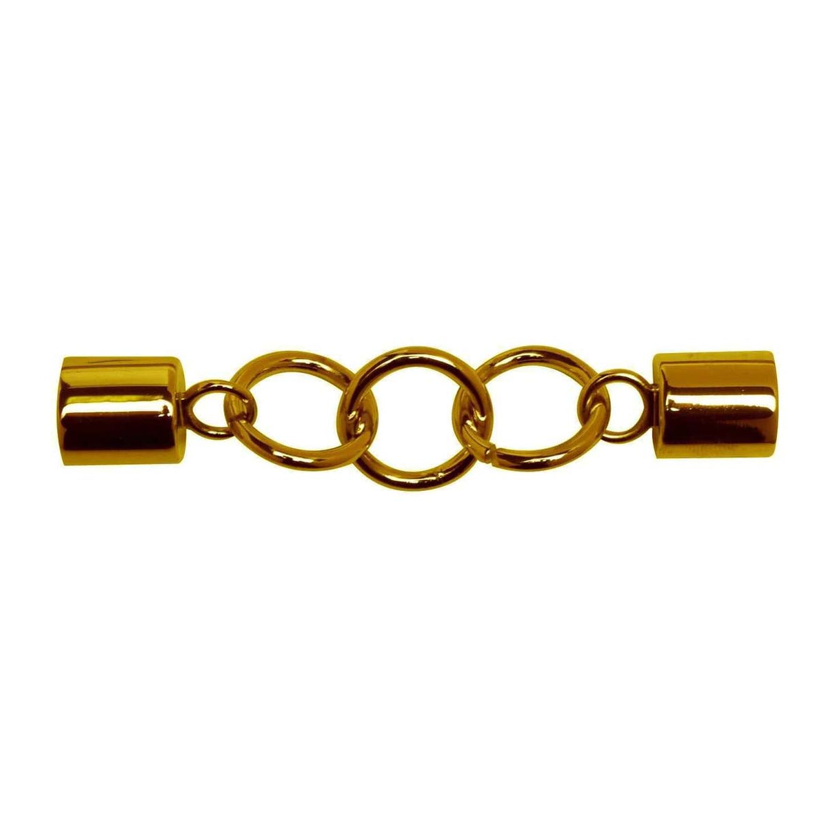 1/2" Shiny Gold, Chain Handle Loop With Caps, #P-2749-GOLD