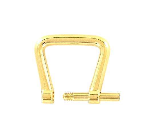 Ohio Travel Bag Handles 1/2" Gold, Horseshoe Ring with Screw-In Pin, Zinc Alloy, #P-2387 P-2387