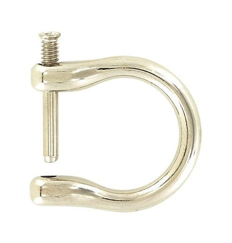 Ohio Travel Bag Handles 3/4" Nickel, Ring with Screw In Pin, Zinc Alloy, #P-2079-NP P-2079-NP