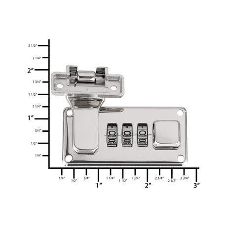 Ohio Travel Bag Locks & Closures 1 1/4" Shiny Nickel, Combination Lock, Steel, #L-1416-NIC L-1416-NIC