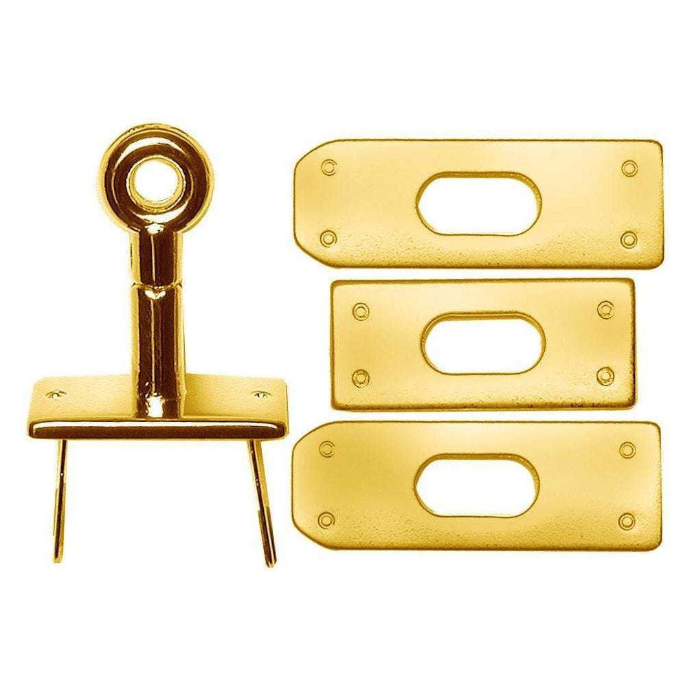 1 3/4" Shiny Gold, Triple Plate Turn Lock, Zinc Alloy, #P-2390-GOLD