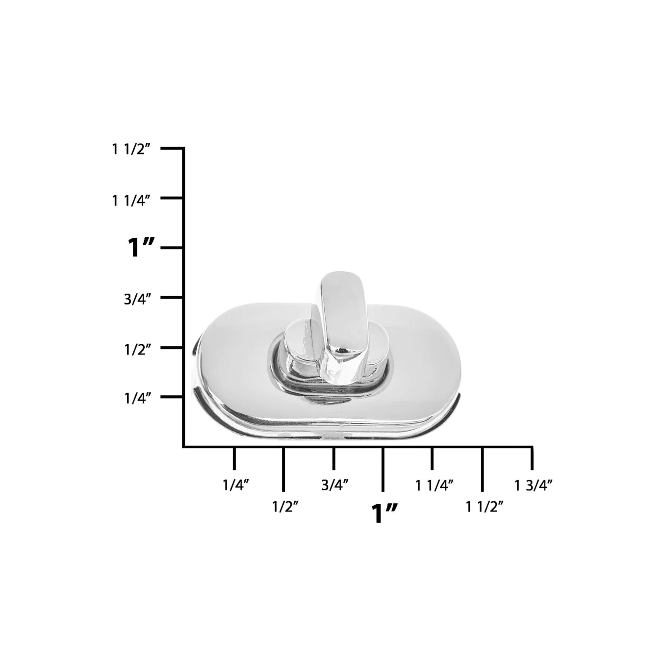 1 3/8" Shiny Nickel, Turn Lock Plate, Zinc Alloy
