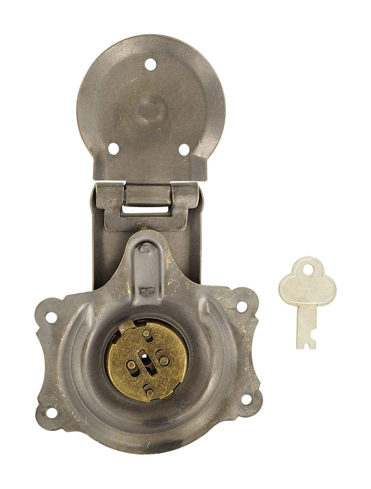 Ohio Travel Bag Locks & Closures 3 1/2" Antique Brass, Trunk Lock, Steel, #G-1-ANTB G-1-ANTB