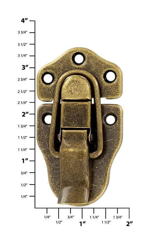 Ohio Travel Bag Locks & Closures 3 1/4" Antique Brass, Drawbolt, Steel, #D-50X-R-ANTB D-50X-R-ANTB