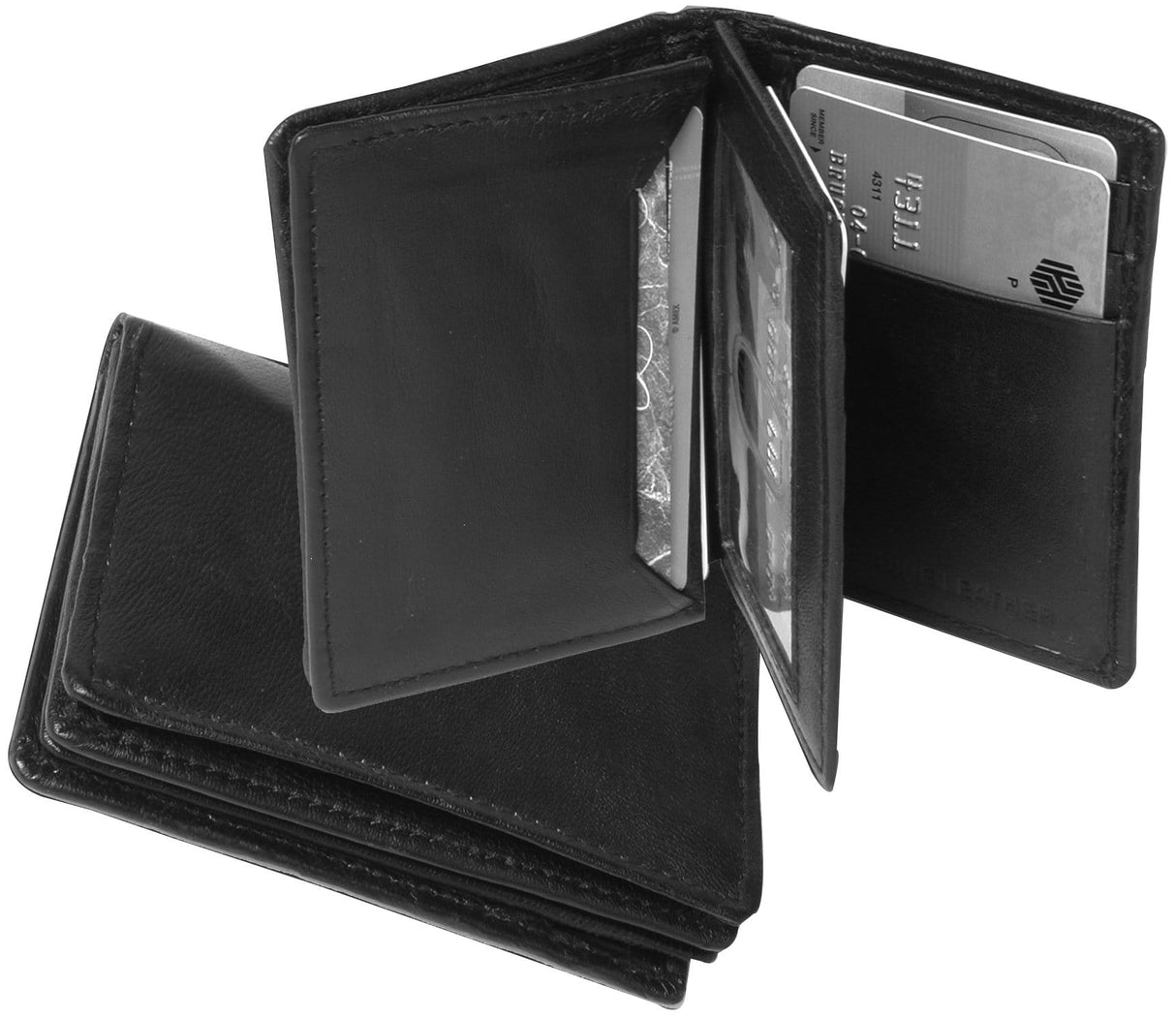Ohio Travel Bag Novelty & Gift 3 7/8" Black, Tri-fold Card Case, Leather, #M-1576-BLK M-1576-BLK