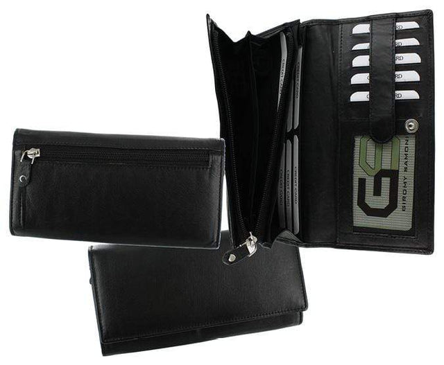 Ohio Travel Bag Novelty & Gift 7 1/2" Black, Ladies Wallet, Leather, #M-1674 M-1674