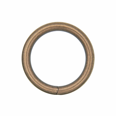 Ohio Travel Bag Rings & Slides 1 1/2" Anique Brass, Welded Round Ring, Steel, #P-2236-ANTB P-2236-ANTB
