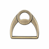 Ohio Travel Bag Rings & Slides 1 1/2" Antique Brass, Double Loop D-Ring, Zinc Alloy, #P-3038-ANTB P-3038-ANTB