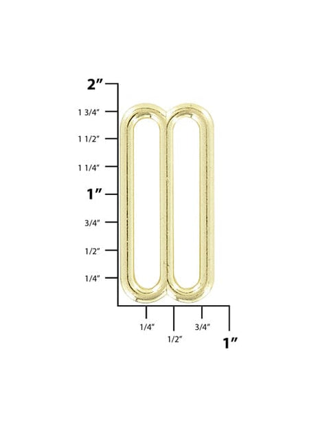 Ohio Travel Bag Rings & Slides 1 1/2" Brass, Cast Rounded Tri Bar Slide, Zinc Alloy, #C-1192-BP C-1192-BP