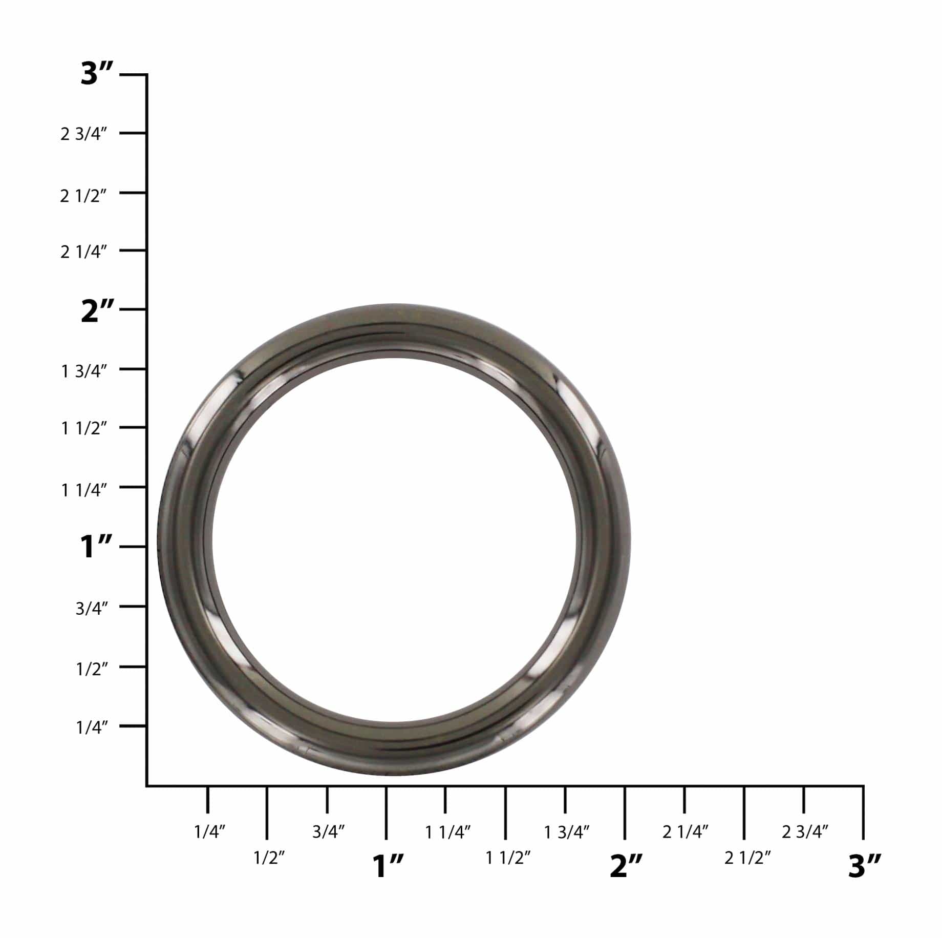 Ohio Travel Bag Rings & Slides 1 1/2" Gunmetal, Cast Round Ring, Zinc Alloy, #P-2772-GUNM P-2772-GUNM