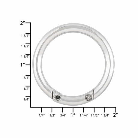 Ohio Travel Bag Rings & Slides 1 1/2" Nickel, Screw Apart Ring With Screws, Zinc Alloy, #P-3067 P-3067