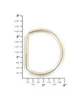 Ohio Travel Bag Rings & Slides 1 1/2" Nickel, Welded D Ring, Steel, #P-2138 P-2138
