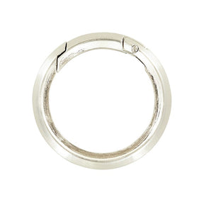 Ohio Travel Bag Rings & Slides 1 1/2" Shiny Nickel, Beveled Round Ring with Spring Gate, Zinc Alloy, #P-2883-NIC P-2883-NIC