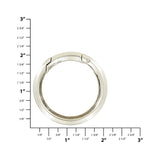 Ohio Travel Bag Rings & Slides 1 1/2" Shiny Nickel, Beveled Round Ring with Spring Gate, Zinc Alloy, #P-2883-NIC P-2883-NIC