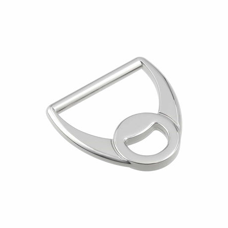 Ohio Travel Bag Rings & Slides 1 1/2" Shiny Nickel, Double Loop D-Ring, Zinc Alloy, #P-3038-NIC P-3038-NIC