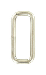 Ohio Travel Bag Rings & Slides 1 1/2" Shiny Nickel, Welded Rectangular Ring, Steel, #P-2073-NP P-2073-NP