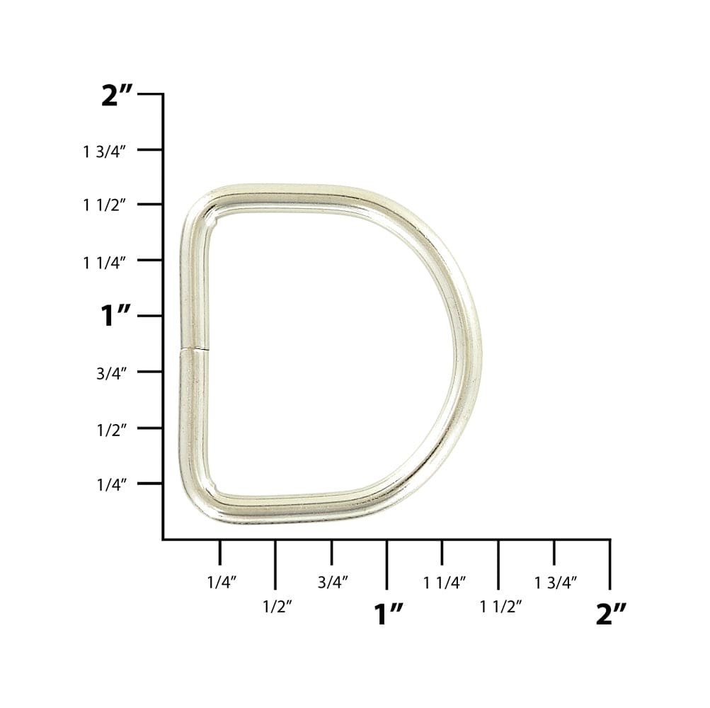 Ohio Travel Bag Rings & Slides 1 1/4" Nickel, Split D Ring, Steel, #D-111-NP D-111-NP