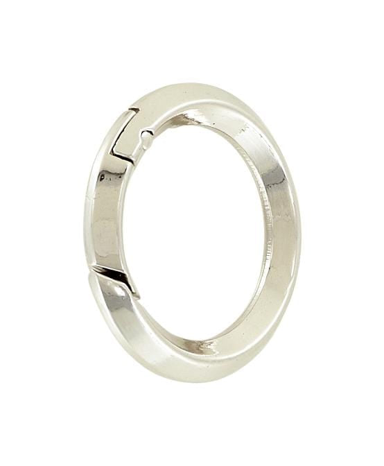 Ohio Travel Bag Rings & Slides 1 1/4" Nickel, Spring Gate Beveled Ring, Zinc Alloy, #P-2881-NIC P-2881-NIC