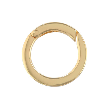 Ohio Travel Bag Rings & Slides 1 1/4" Shiny Gold, Spring Gate Round Ring, Zinc Alloy, #P-2768-GOLD P-2768-GOLD