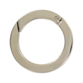 Ohio Travel Bag Rings & Slides 1 1/4" Shiny Nickel, Flat Spring Gate Ring, Zinc Alloy, #P-2768-NIC P-2768-NIC