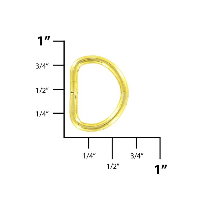 Ohio Travel Bag Rings & Slides 1/2" Brass, Split D Ring Light, Steel, #D-101-BP D-101-BP