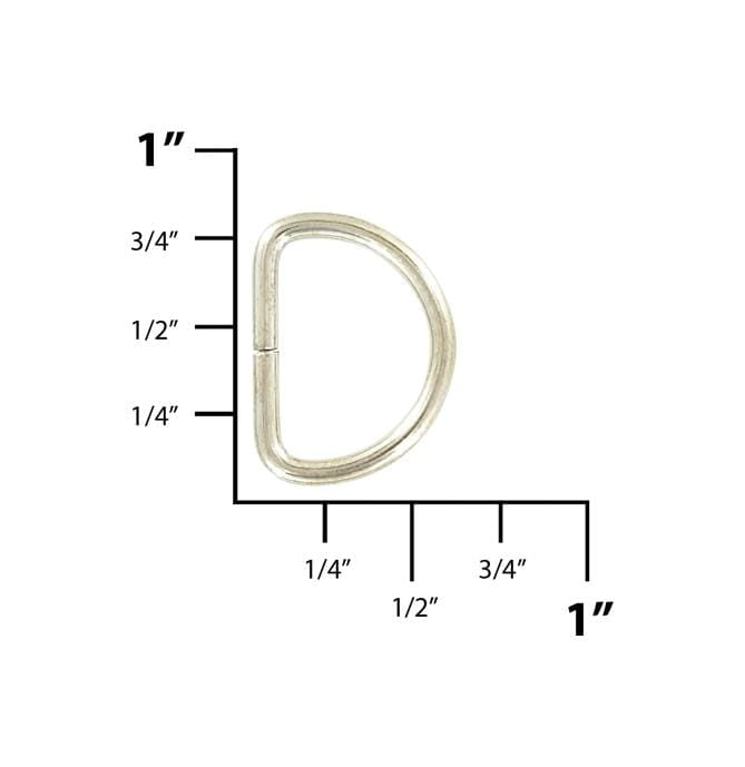 Ohio Travel Bag Rings & Slides 1/2" Nickel, Split D Ring Light, Steel, #D-101-NP D-101-NP
