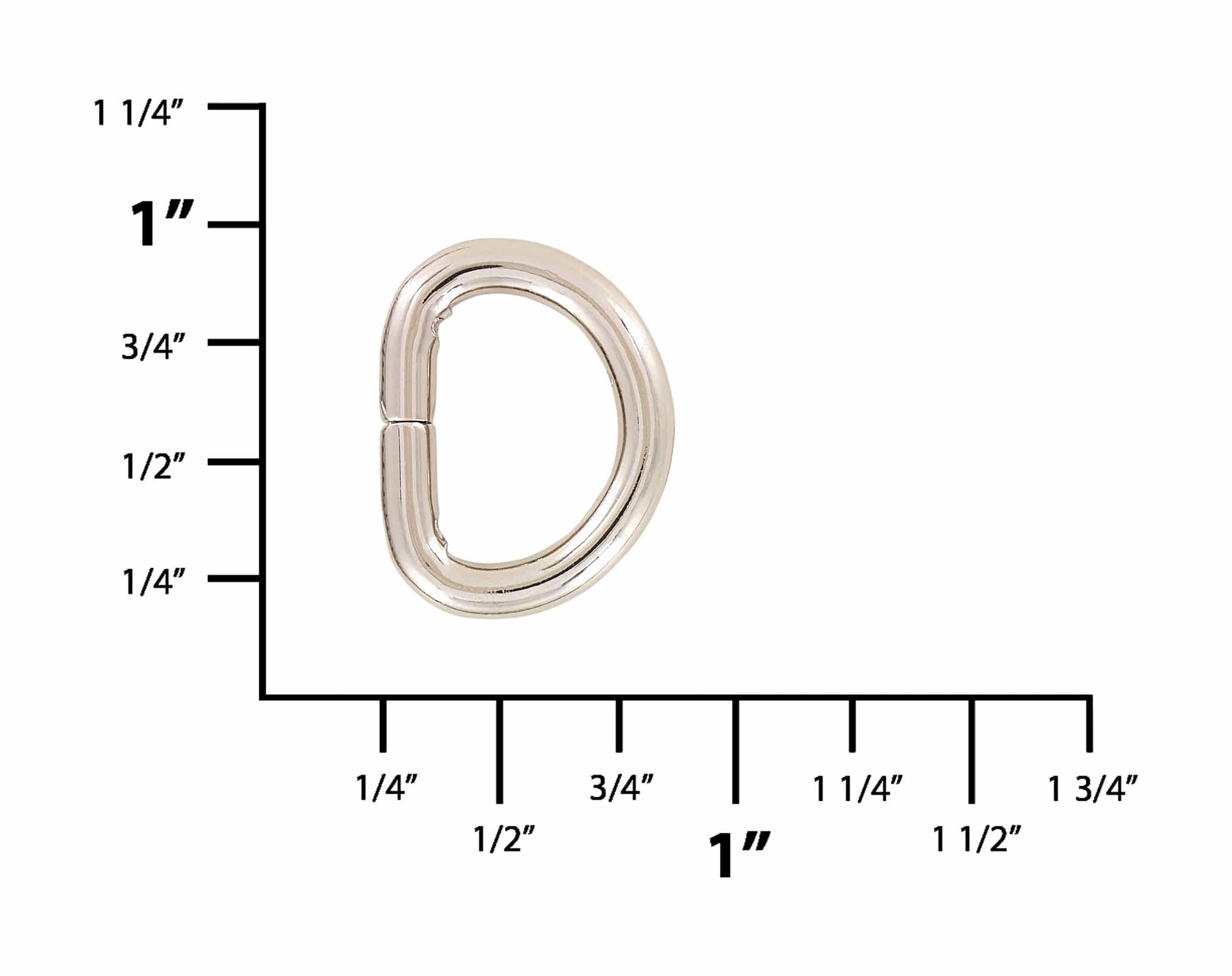 Ohio Travel Bag Rings & Slides 1/2" Nickel, Split D Ring, Steel, #P-2926-NIC P-2926-NIC